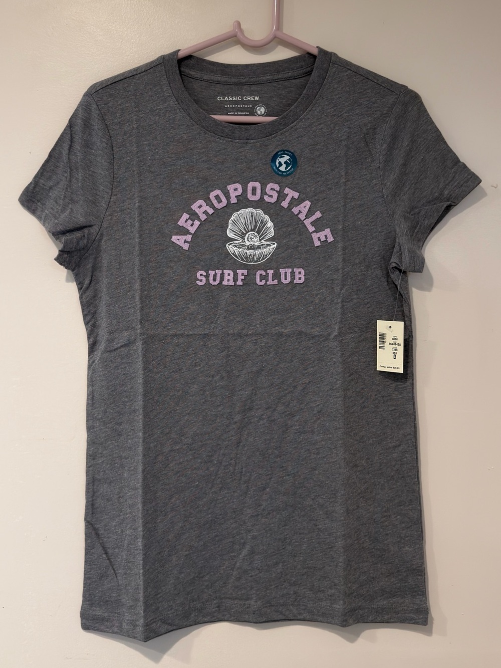 Aeropostale Gray Graphic Tee with Pink Lettering